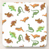 Cute Dinosaur Pattern Bier Onderzetter (Voorkant)