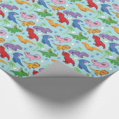 Cute Dinosaur Pattern Cadeaupapier (Hoek)