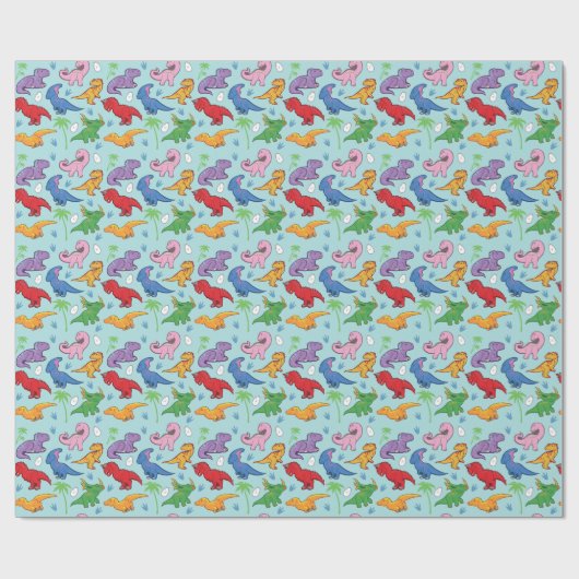 Cute Dinosaur Pattern Cadeaupapier (Vlak)