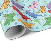 Cute Dinosaur Pattern Cadeaupapier (Rol Hoek)