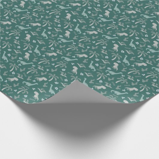 Cute Dinosaur Pattern Cadeaupapier (Hoek)