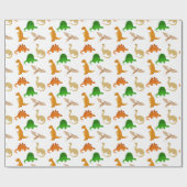 Cute Dinosaur Pattern Cadeaupapier (Vlak)