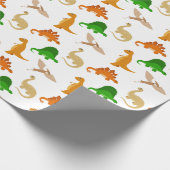 Cute Dinosaur Pattern Cadeaupapier (Hoek)