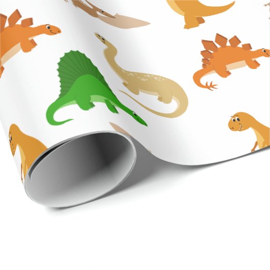 Cute Dinosaur Pattern Cadeaupapier (Rol Hoek)
