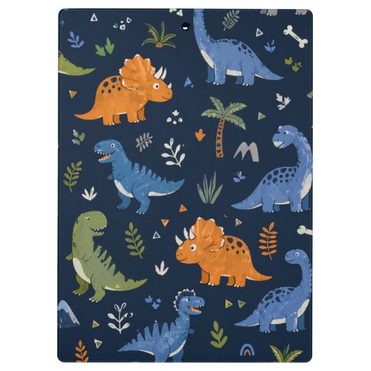 Cute Dinosaur Pattern Colorful  Klembord (Achterkant)