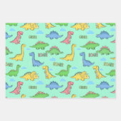 Cute Dinosaur Pattern Gift Wrap for Kids Birthday Inpakpapier Vel (Voorkant 3)