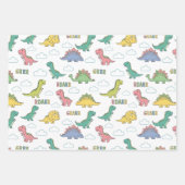 Cute Dinosaur Pattern Gift Wrap for Kids Birthday Inpakpapier Vel (Voorkant)