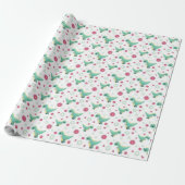 Cute Dinosaur Pattern Gift Wrapping Paper Cadeaupapier (Uitgerold)