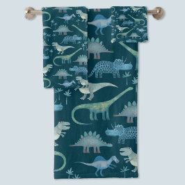 Cute Dinosaur Pattern Green Bad Handdoek