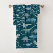 Cute Dinosaur Pattern Green Bad Handdoek (Insitu)