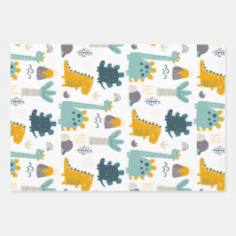 Cute Dinosaur Pattern Inpakpapier Vel