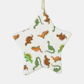 Cute Dinosaur Pattern Keramisch Ornament (Rechts)
