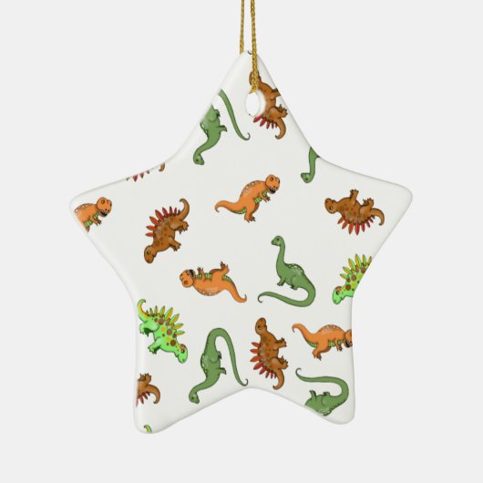 Cute Dinosaur Pattern Keramisch Ornament (Rechts)