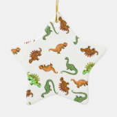 Cute Dinosaur Pattern Keramisch Ornament (Voorkant)