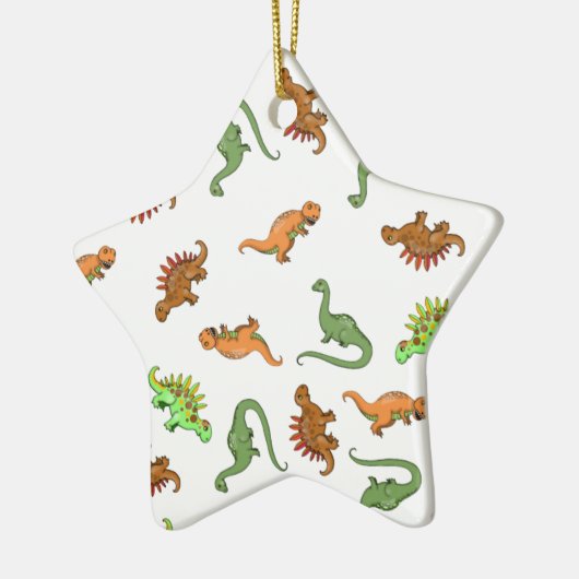 Cute Dinosaur Pattern Keramisch Ornament (Links)