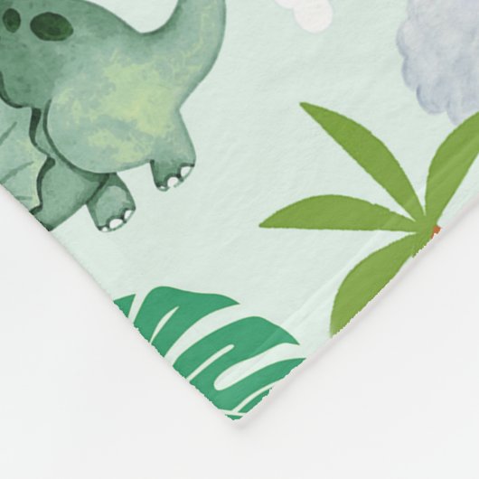 Cute Dinosaur Pattern Kinder Monogram Fleece Deken (Hoek)