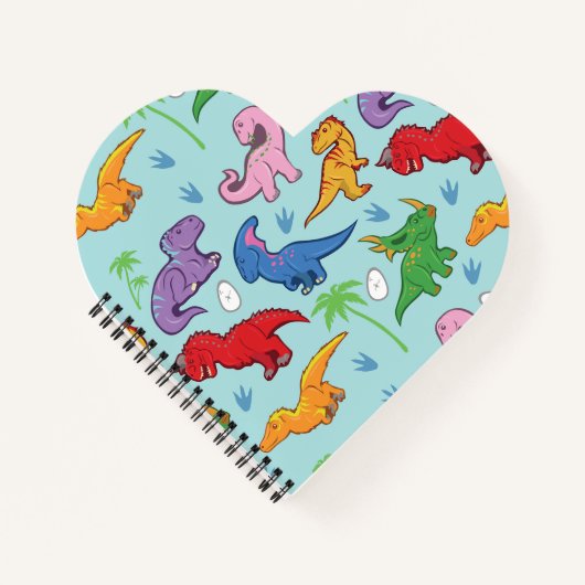 Cute Dinosaur Pattern Notitieboek (Voorkant)