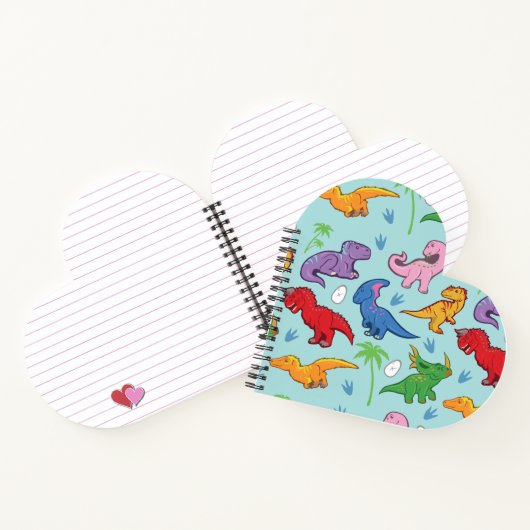 Cute Dinosaur Pattern Notitieboek (Binnen)