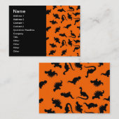 Cute Dinosaur Pattern on Oranje Visitekaartje (Voorkant / Achterkant)