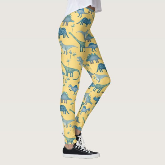 Cute Dinosaur Pattern on Yellow Leggings (Rechts)