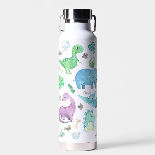 Cute Dinosaur Pattern Persoonlijke Kinderen Waterfles (Voorkant)