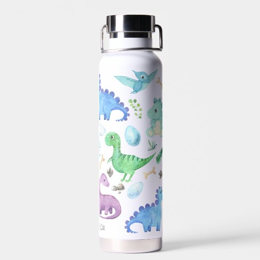 Cute Dinosaur Pattern Persoonlijke Kinderen Waterfles (Achterkant)