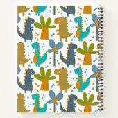 Cute Dinosaur Pattern Persoonlijke naamverhaal Notitieboek (Achterkant)