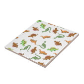 Cute Dinosaur Pattern Tegeltje (Zijkant)