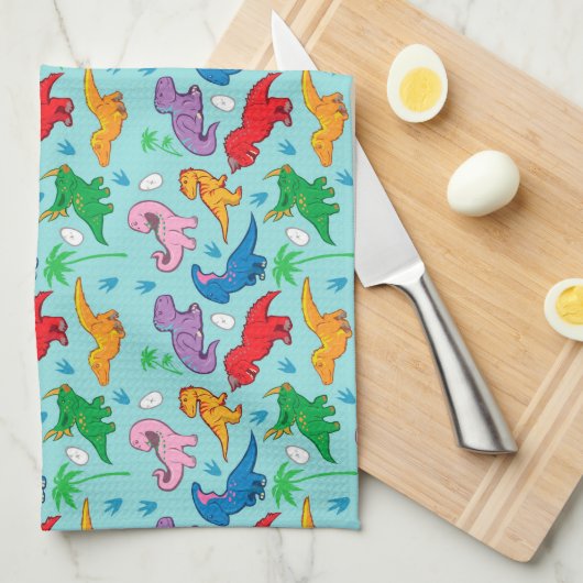 Cute Dinosaur Pattern Theedoek (Quarter Fold)