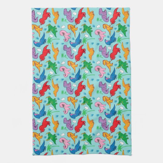 Cute Dinosaur Pattern Theedoek (Verticaal)