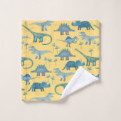 Cute Dinosaur Pattern Yellow Bad Handdoek (Wasdoekje)