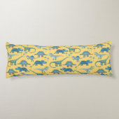 Cute Dinosaur Pattern Yellow Lichaamskussen (Achterkant)