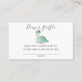 Cute Dinosaur Peony Diaper Raffle Baby shower Bus Visitekaartje