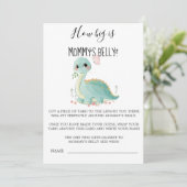 Cute Dinosaur Peony Hoe groot is de Belly Kaart va (Staand voorkant)