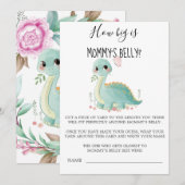 Cute Dinosaur Peony Hoe groot is de Belly Kaart va (Voorkant / Achterkant)