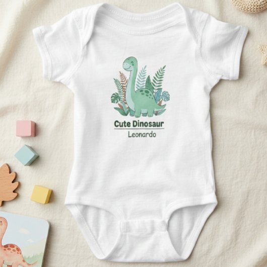 Cute Dinosaur Personalized Baby Bodysuit 