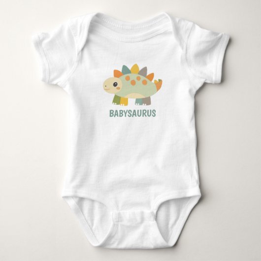 Cute Dinosaur Personalized Baby Bodysuit  (Voorkant)