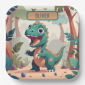 Cute Dinosaur Personalized Papieren Bordje (Voorkant)