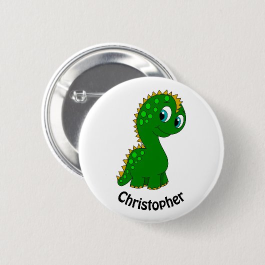 Cute Dinosaur Personalized Ronde Button 5,7 Cm (Voorkant /achterkant)