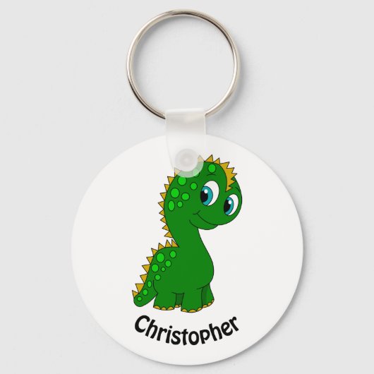 Cute Dinosaur Personalized Sleutelhanger (Voorkant)