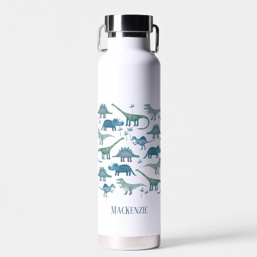 Cute Dinosaur Personalized Waterfles (Voorkant)