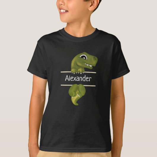 Cute Dinosaur Persoonlijke Kinderen T-shirt (Voorkant)