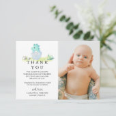 Cute Dinosaur Photo Baby shower Bedankkaart (Staand voorkant)