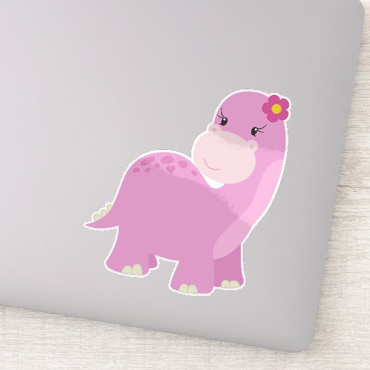 Cute Dinosaur, Pink Dinosaur, Girl Dinosaur, Dino Sticker (Detail)