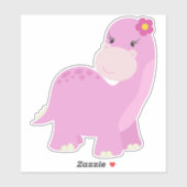 Cute Dinosaur, Pink Dinosaur, Girl Dinosaur, Dino Sticker (Vel)