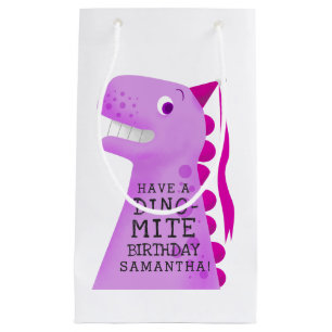 Cute Dinosaur Pink Personalized Birthday Klein Cadeauzakje