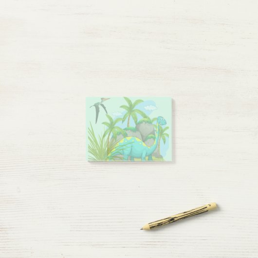 Cute Dinosaur Post-it® Notes (Op bureau)