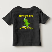 Cute Dinosaur Pro Golfer in training Kinder Shirts (Voorkant)