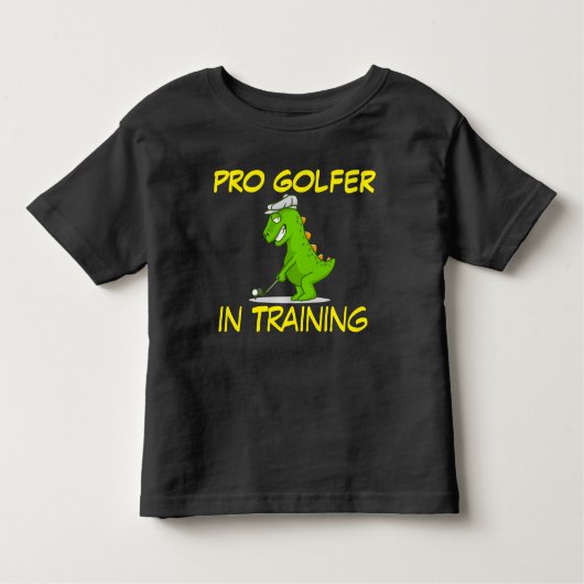 Cute Dinosaur Pro Golfer in training Kinder Shirts (Voorkant)