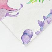 Cute Dinosaur Rainbow Waterverf Kinder Oerwoud Fleece Deken (Hoek)